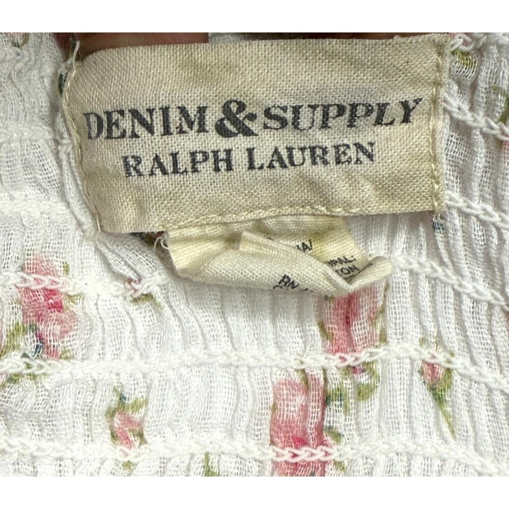 Ralph Lauren Denim & Supply white Sundress 100% Cotton gauze floral print Size L - Picture 3 of 13